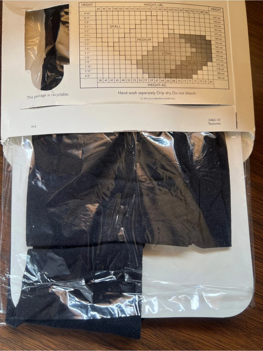 Vintage 90s Liz Claiborne Sheer Mesh Pantyhose - Extra Tall - Color: Black